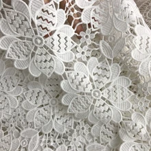 Брендовые водорастворимые полые молочный шелк тяжелый гипюр кружевной ткани белый африканский кружевной одежды аксессуары 1 ярд
