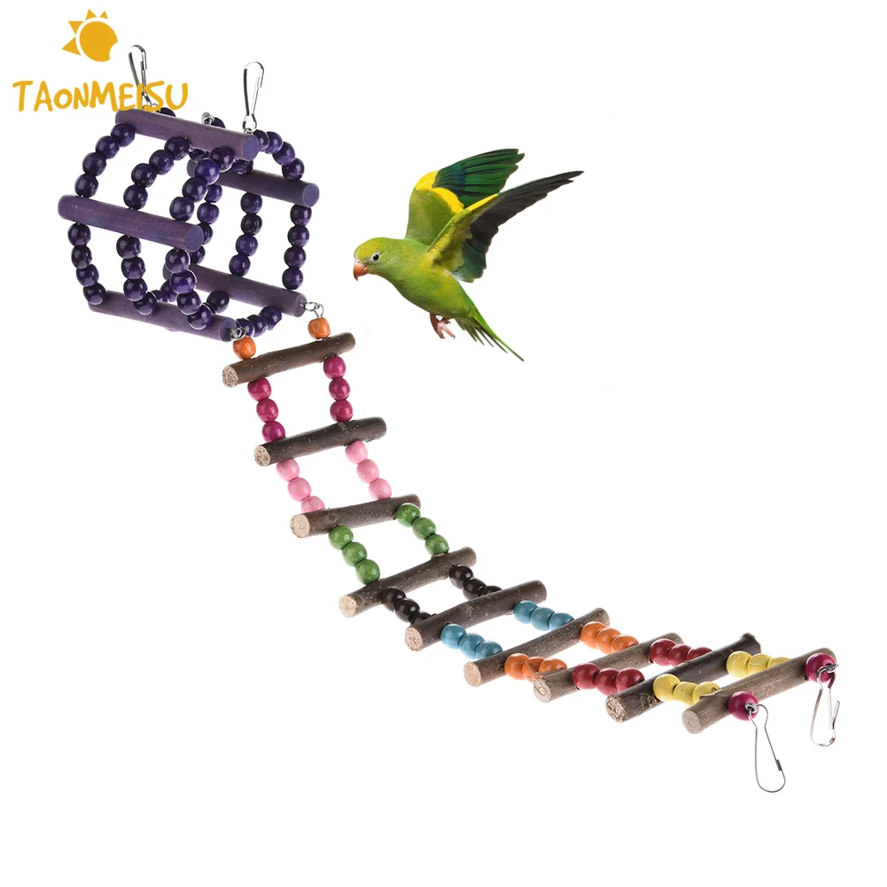 Parrot Ladder Toy Climbing Ladder Parakeet Drawbridge Bridge Wooden
