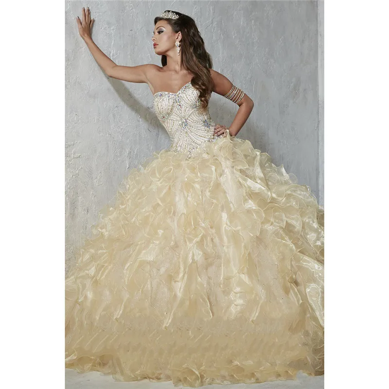 Buy Masquerade Sweet 16 Ball Gown Beige Quinceanera