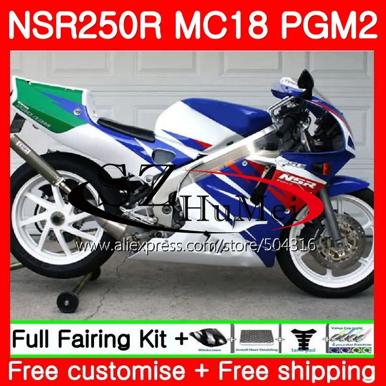 

MC18 Blue green For HONDA PGM2 NSR250 NSR 250 R NSR250R 88 89 124SH.3 MC16 NSR 250R NS250 RR NSR250RR 1988 1989 88 89 Fairing