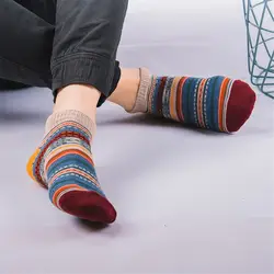 Стильные мужские цветные осенние модные цветные полосатые носки без пятки повседневные хлопковые носки Новое поступление Дышащие носки