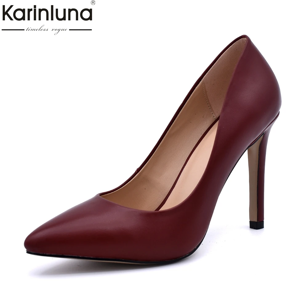 

KarinLuna new top Quality large sizes 34-42 pointed toe woman pumps sexy thin high heels OL party women's shoes