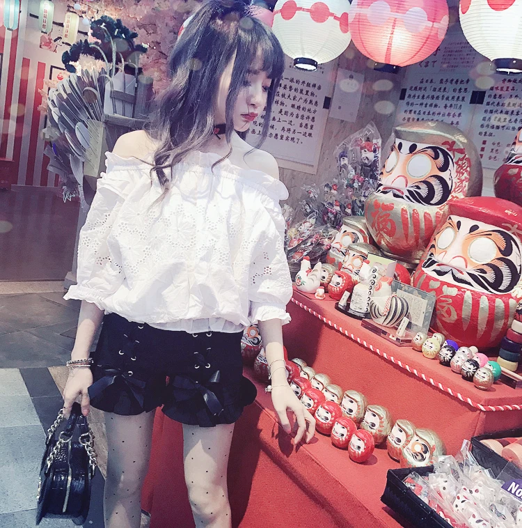 Принцесса сладкий Лолита Шорты Bobon21 эксклюзивный дизайн японский Летний стиль Сладкие молодые девушки на шнуровке высокой талией Шорты b1464