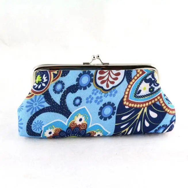 Модные женские портмоне ретро цветочный принт маленький Пряжка для бумажника кошелек клатч с кошельком челнока Y429