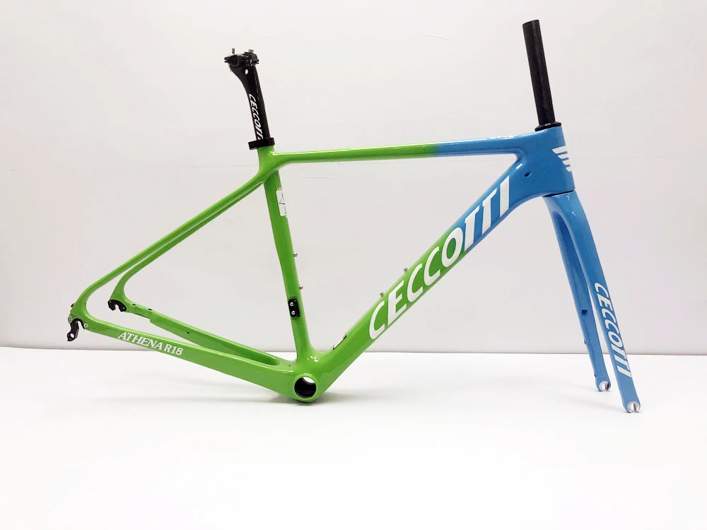 Cheap Blue carbon bicycle frame Ceccotti disc brake carbon racing bicycle frame 4