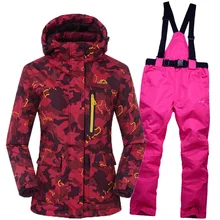 Новинка, женские лыжные костюмы, костюм для сноуборда, куртка, Женская водонепроницаемая, дышащая, теплая, с хлопковой подкладкой, зимнее, супер теплое пальто