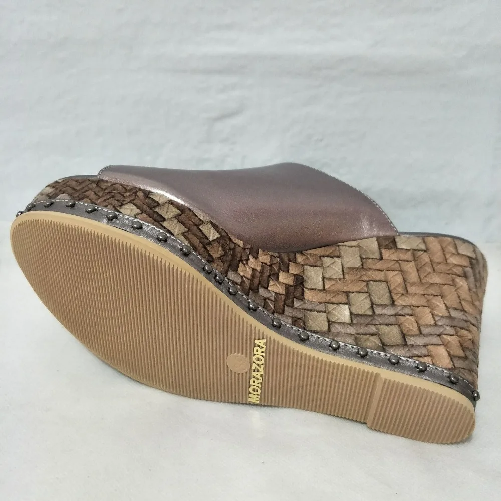 MORAZORA/обувь на платформе наивысшего качества; модная летняя женская обувь; сандалии из натуральной кожи; туфли на танкетке; горячая распродажа