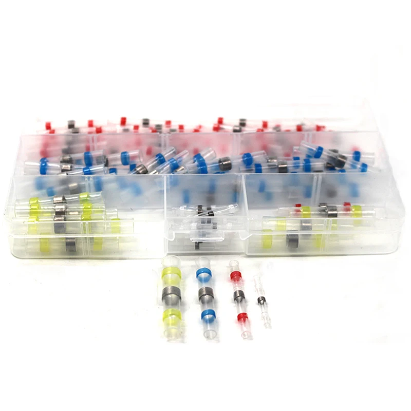 100 Pcs 4 Sizes Waterproof Solder Sleeve Heat Shrink Tube Terminal Connectors