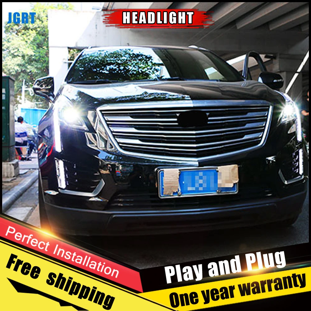 2 шт. автомобильный стиль светодиодный фары для Cadillac XT5- для XT5 Головной фонарь светодиодный DRL Объектив двойной луч H7 HID Xenon bi xenon объектив