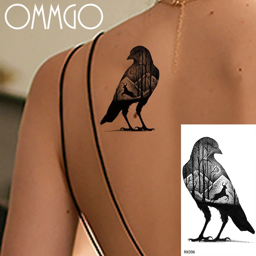 Временные татуировки OMMGO с птичьим лесом для женщин наклейка искусственная