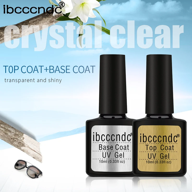 IBCCCNDC 10ml Gel UV Nail Top Base Coat 80 Color Gel Polish Lacquer Semi Permanent Gel Varnish Nail Primer Top Coat Base Coat
