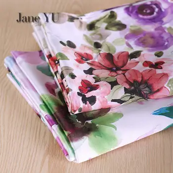 

JaneYU Printed Imitation Silk Brocade Elastic Fabric Cotton Brocade Dress Antique Cheongsam Windbreaker Skirt Silk Satin Cloth