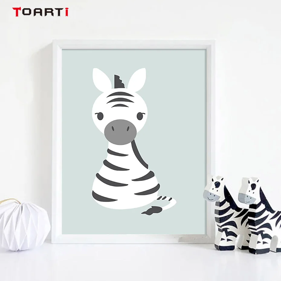 Cartoon Animals Tiger Elephant Wall Painting  (5)