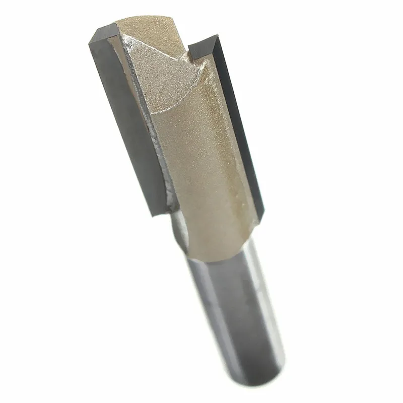 

New 60mm Long Dual Flutes Straight Router Bit Tungsten Carbide+Steel Replacement 1/4x3/8 Inch For Woodworking Tools Accessories