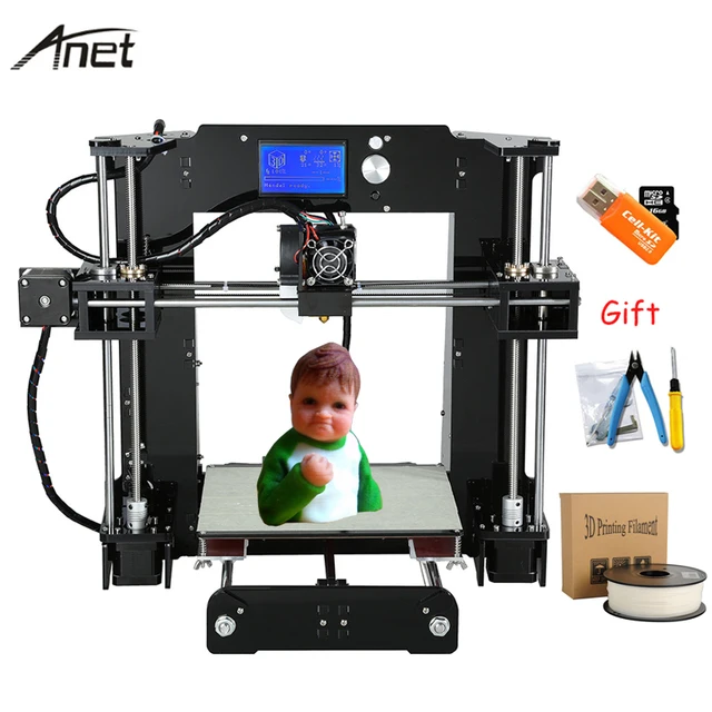 Special Price Anet A6 High Precision 3D Printer Full Acrylic Reprap i3 DIY Impresora 3D Kit With 10m Free Filament 16GB SD Card  3D Printer