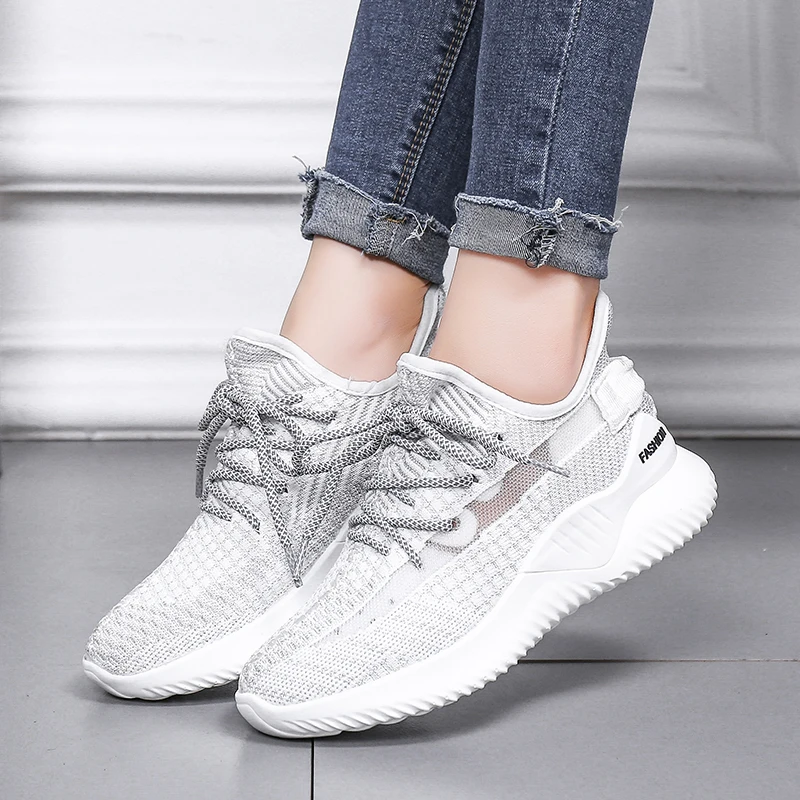 

2019 Hugely Popular Women Shoes Chunky Sneakers Flat Casual Breathable Mesh White Platform Sneakers Basket Femme