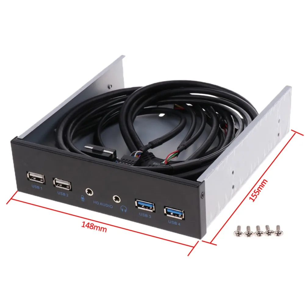 6 منافذ USB 2.0 USB 3.0 HUB HD الصوت التوسع الجبهة لوحة معدنية قرص مرن HD الناتج ميكروفون المدخلات عالية السرعة سطح المكتب المكونات