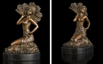 

Art Deco Sculpture Beautiful Woman Dancer With Fan Bronze Statue