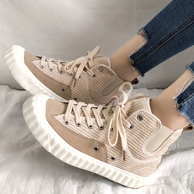 

Women Canvas Shoes Fashion Striped Large Size 35-43 Patchwork Suede Shoe Rubber Superstar Shoes for Girls