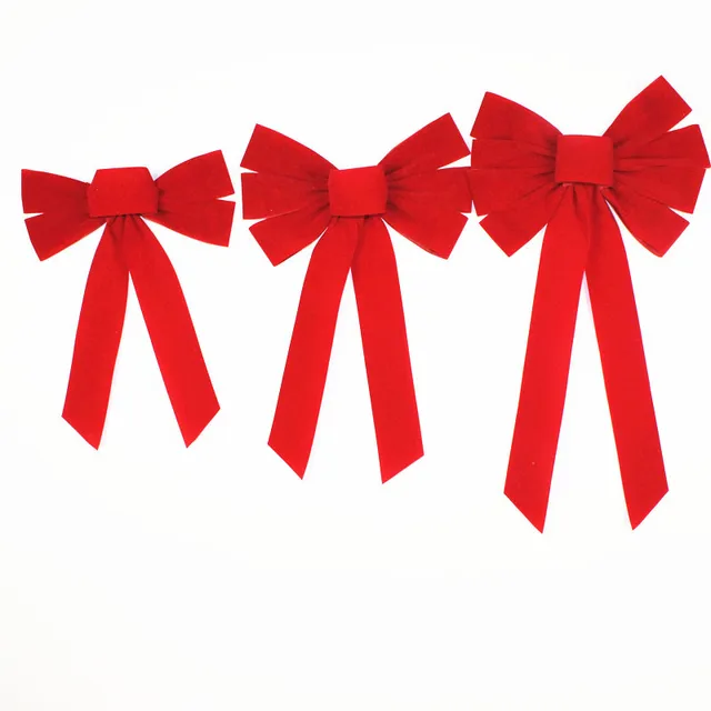 long red flock christmas bow knot christmas tree ornaments santa bow pendant ornaments tree christmas bowknot - Red Christmas Bows long red flock christmas bow knot christmas tree ornaments santa bow pendant ornaments tree christmas bowknot - Red Christmas Bows