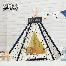 Хлопок ткани ПЭТ игровой дом вигвама играть палатки собака/Cat игровой дом