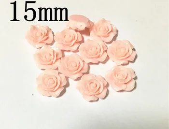 

15mm 200pcs/lot Light pink color resin rose flower (back perforation) for chunky beads necklace jewelry making