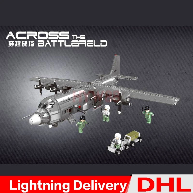 

XINGBAO 06023 1713PCS Military Series The AC130 Aerial Gunboat Set Building Blocks Bricks Plane Model Kid Toys As Christmas Gift