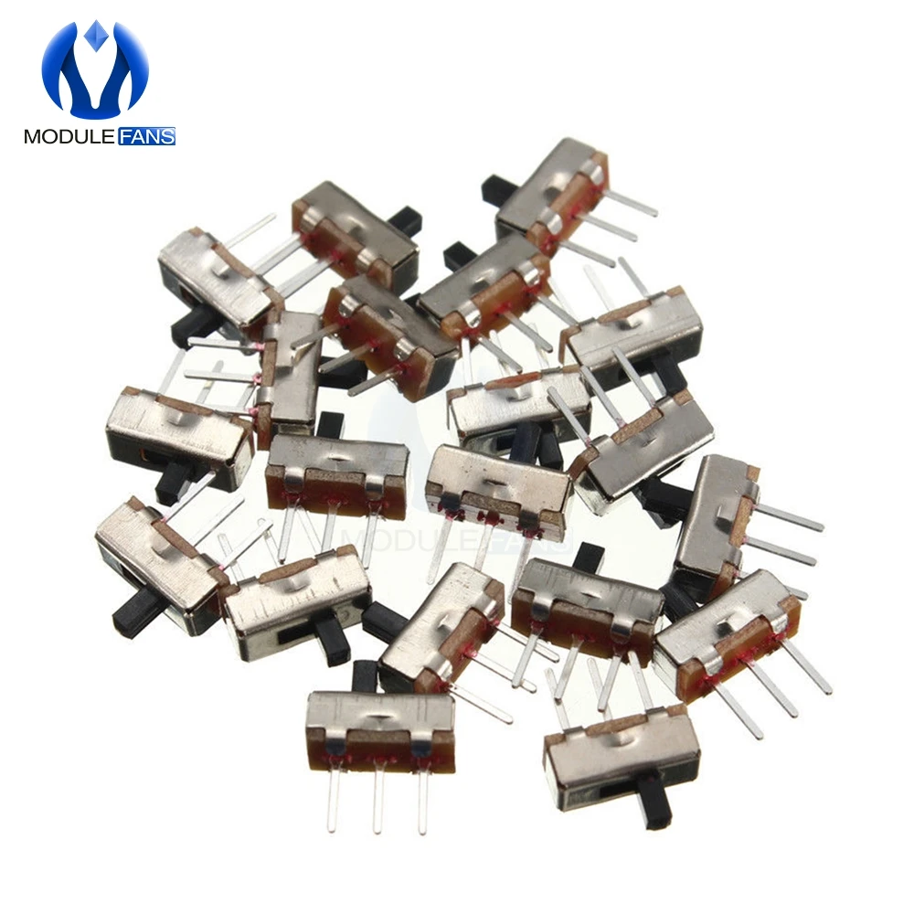50 шт. скользящий переключатель SS12D00G3 2 позиции SPDT 1P2T 3Pin панель PCB вертикальные мини