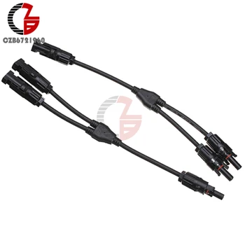 

1 Pair Y Type PV Solar Panel Cable Connectors Y Shape Male Female M/F Wire Branch