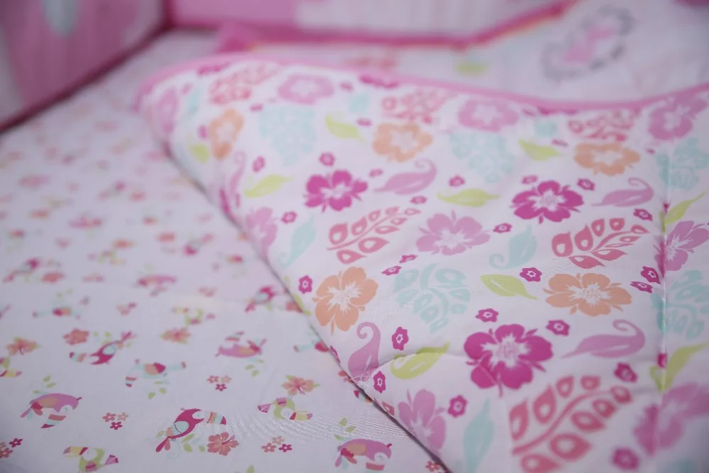 9 Pc Crib Infant Room Kids Baby Bedroom Set Nursery Bedding Pink