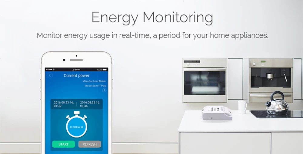 Интеллектуальный выключатель света Sonoff Pow R2 16A переключатель Wi-Fi Мощность контроль потребления приложение Управление умный дом автоматизация работать с Alexa Google Home