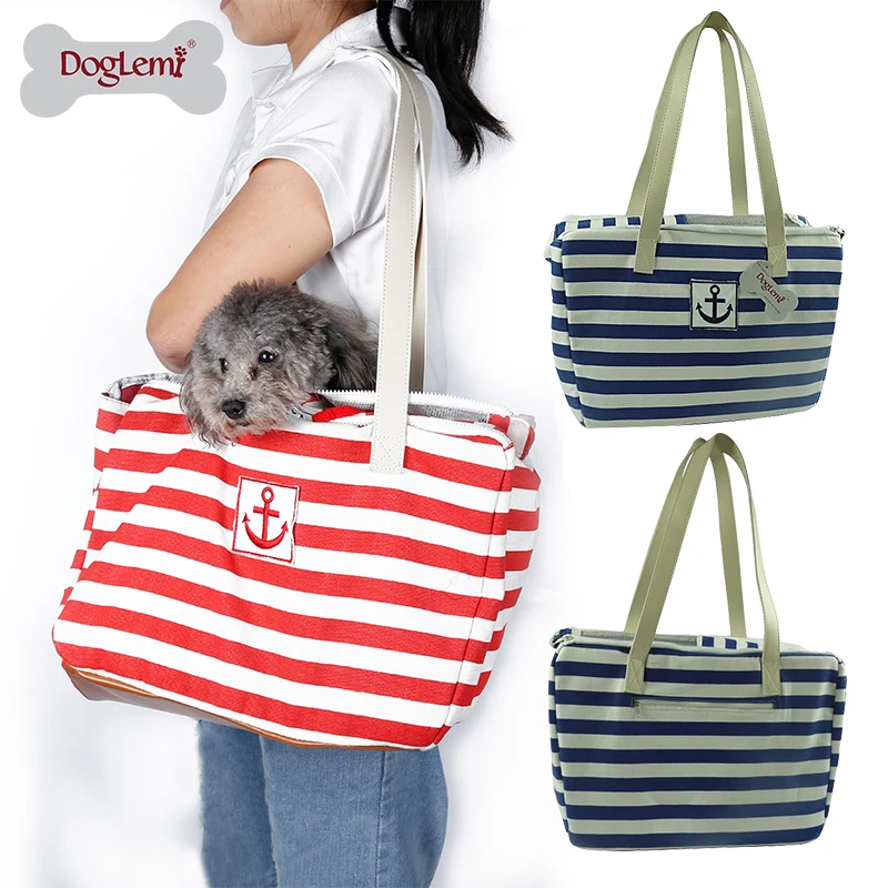 Doglemi Portable Dog Bag for Small Dogs Cotton + Leather Breathable Pet