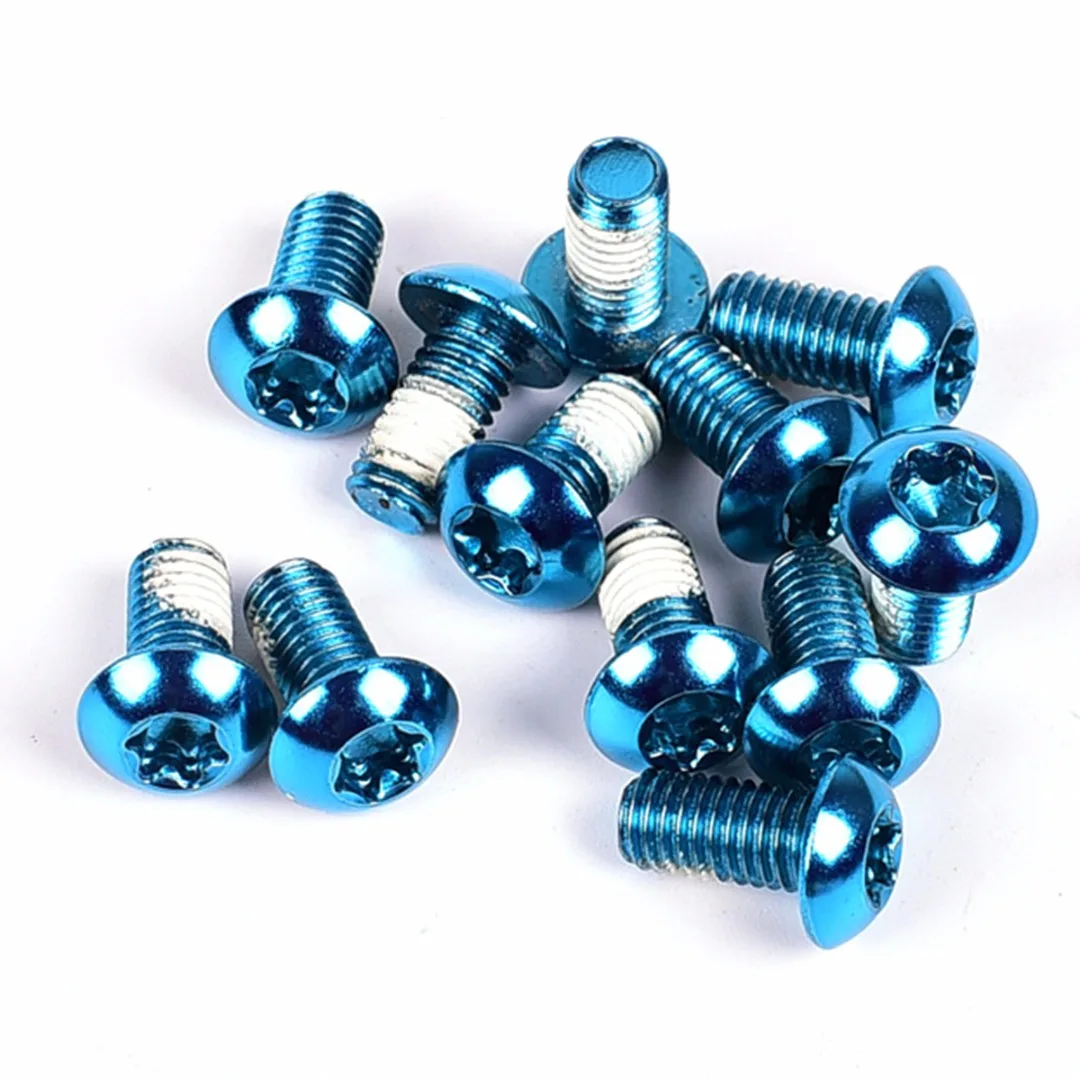 12Pcs Bicycle Brake Disc Screws Mountain Bike Disc Brake Rotor Steel Alloy Bolts Screws Cycling Accessories Colorful