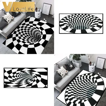 

3D Geometry Printing Carpet Creative Europe Type 50x80cm Hallway Doormat Bathroom Anti-Skid Kitchen Mat Rug Living Room Decor