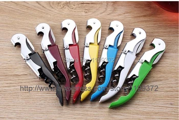 

500pcs Free Shipping New Wine Corkscrew Opener Stainless Steel Bottle Opener Wine Corkscrew Tool Easy Use Wine Tools Cap Opener
