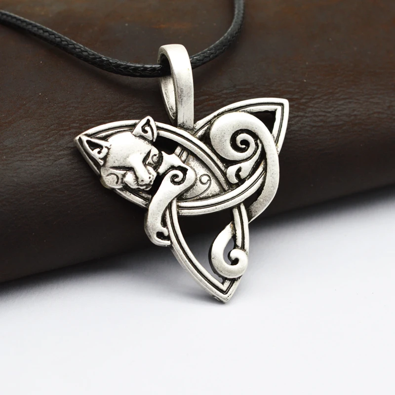 50 шт челнока Кельтский Узел лиса Викинг Triquetra Fenrir ожерелье волчий амулет