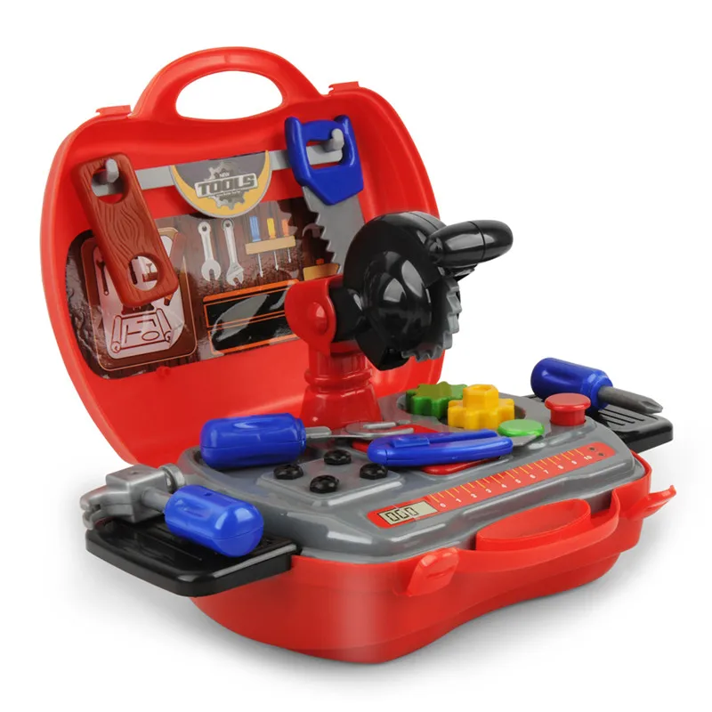 Игрушки для мальчиков, строительные инструменты, 19 шт., детский строительный дом, ролевые игры, детские строительные инструменты, игровой дом, oyuncak, игрушки для мальчиков, для детей - Цвет: Красный