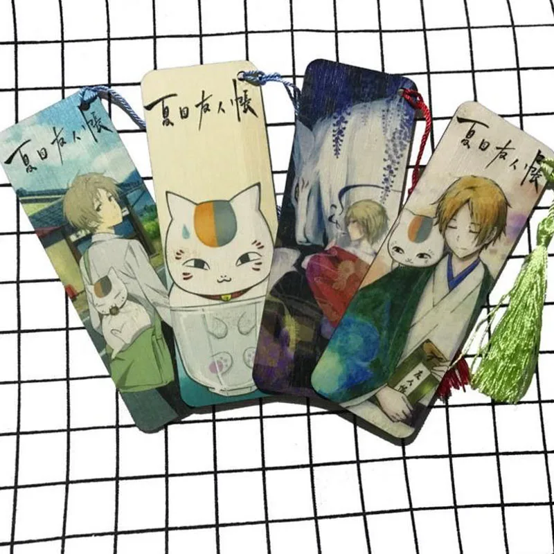 1 шт Горячая Распродажа Natsume Yuujinchou Мультяшные креативные бамбуковые закладки подарочные кошачьи книжные страницы с кисточкой студенческие канцелярские принадлежности
