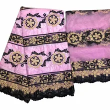 Модный Африканский гелевый головной убор хлопковый Базен riche getzner последний из жаккардовой парчи с французским кружевом 5+ 2 ярдов/партия