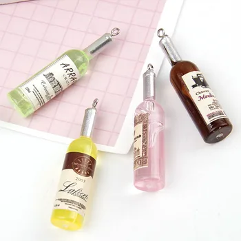 

10 Pcs 10*51mm Mix Color Mini Wine Bottle Pendant With One Hole For DIY Craft Accessories Decoration/Jewelry Make