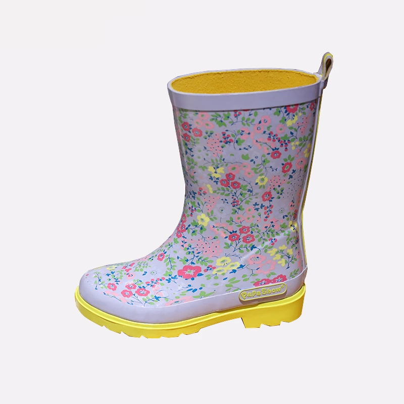 

Children Rain Boots Kids Fashion Princess Flowers Rubber Waterproof for Girls Shoes Anti-Slip Student Footwear Free Shipping