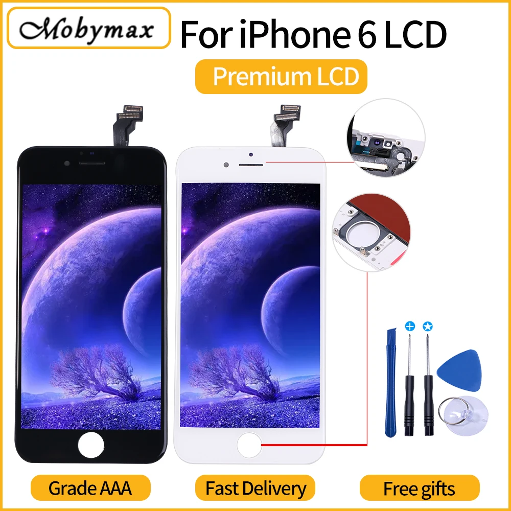 

Replacement LCD Digitizer+Touch Screen Assembly For iPhone 6 Display A1549 A1586 A1589 with tools