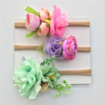 

Adorable Smile 3pcs/set Floral Baby Girls Stretchy Nylon Headbands Kids Headband Set Hair Accessories