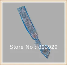 5/8 “O Tenente Glitter Prata Fita Elástica Laços de Cabelo