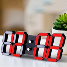 LED Digital Electronic Alarm Clock with Night mode Adjust the Brightness Modern Wall glowing hanging clock