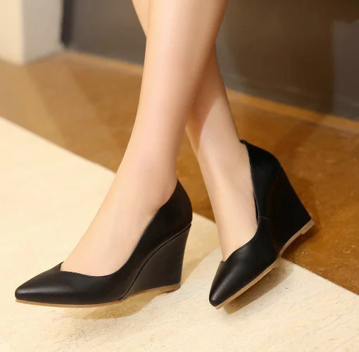 Black Wedges Office Techieblogie Info 2016 Elegant Office Work Business Black Wedges Pumps For