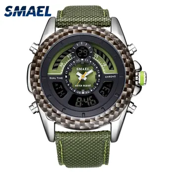 

SMAEL Digital Wristwatches for Men LED Watches Leather Strap Free Shipping Watch 1369 Men Waterproof Sport Watches Quartz Watch