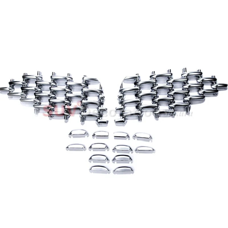 

For Maserati Levante 2016 2017 Abs Chrome Front Grille Grill Decorative Lid Trim 14pcs