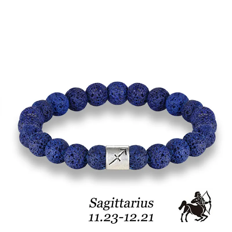 Men 12 Zodiac Signs 8mm Beads Bracelets Handmade Vintage Blue Lava Stone Beads Elastic Bangles Women Jewelry Gifts Drop Shipping 5 Men 12 Zodiac Signs 8mm Beads Bracelets Handmade Vintage Blue Lava Stone Beads Elastic Bangles Women Jewelry Gifts Drop Shipping 5