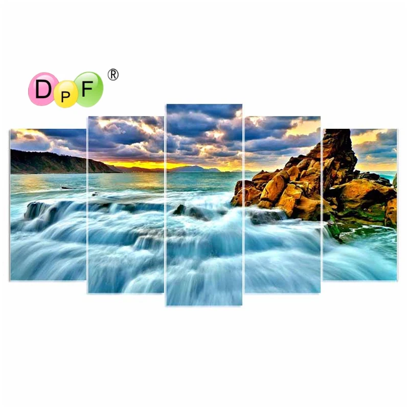 

DPF diamond embroidery Great lake view diamond painting cross stitch crafts diamond mosaic kit full square needlework home decor